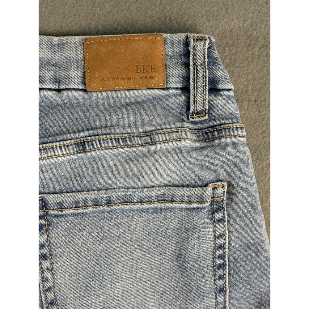BKE Parker Jeans Womens 27x32 Light Wash Blue High Rise Flare Distressed Denim - Picture 9 of 12